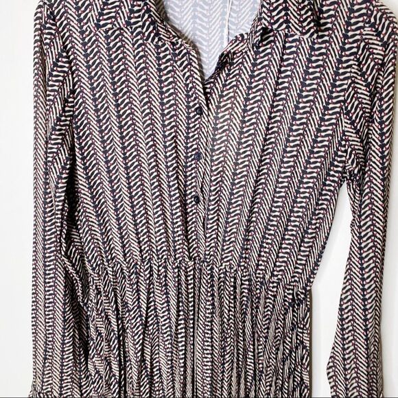 Lola Italy Pleated Midi Length Shirt Dress Large - Picture 3 of 9